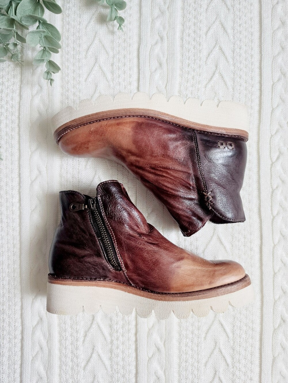 BED STU Lydyi Boots Cold Brew Tie Dye Leather Platform Ankle Bootie NIB 6 - Picture 7 of 15